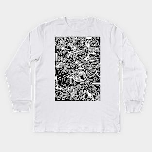 doodle illustration Kids Long Sleeve T-Shirt